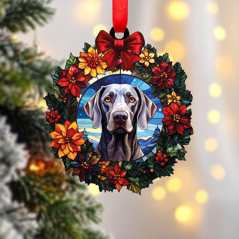 Weimaraner Wreath Christmas Decoration